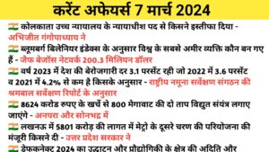 Read more about the article 7 March 2024 Current Affairs in Hindi