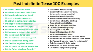 Read more about the article Past Indefinite Tense 100 Examples | Negative, Interrogative Sentences